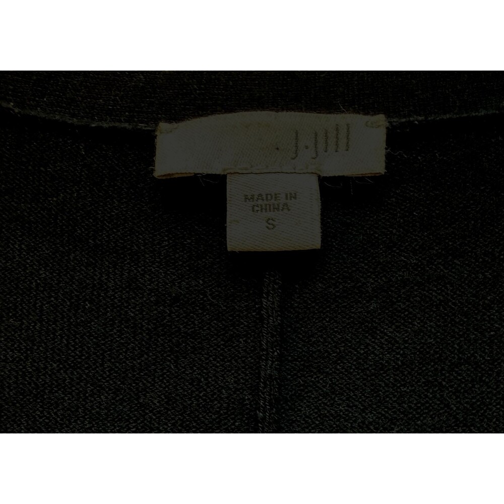 J Jill Long Sweater Cardigan Duster Small Black Button Front V-Neck Wool Blend - Picture 3 of 9